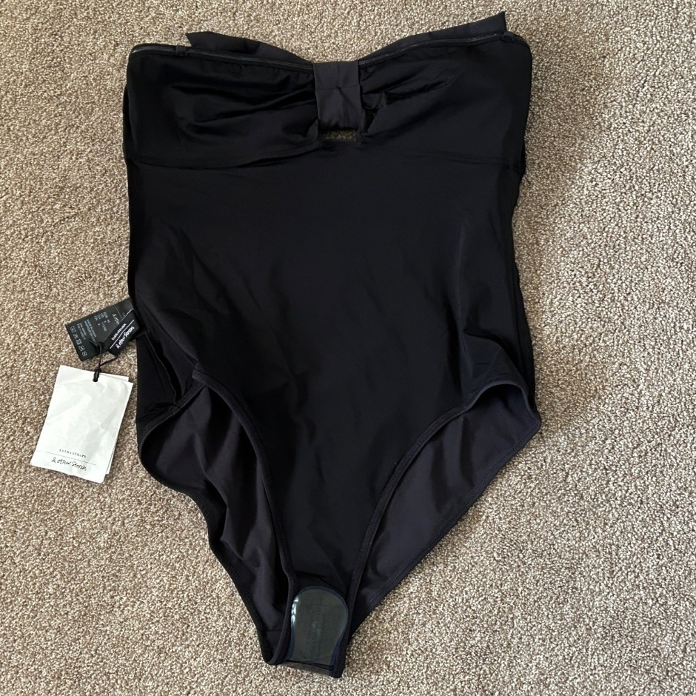 Size 8: & Other Stories Bow Open Back One-Piece Swimsuit in Black, NWT - Picture 11 of 16
